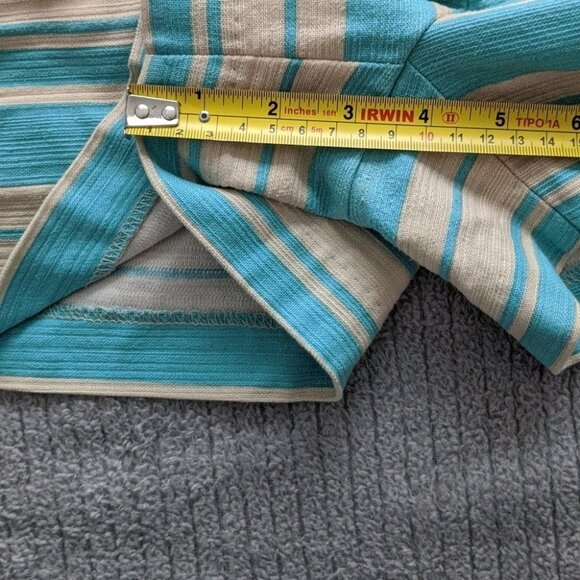 GAP Short Shorts  Hot Pants Turquoise and Tan Stripe Size 4 - Picture 6 of 6